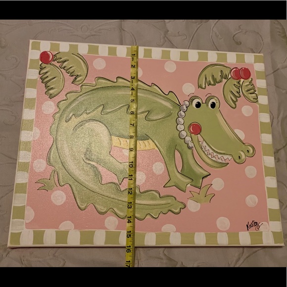 Kootie Bug Designs Alligator w/pearls giclee - Picture 3 of 7